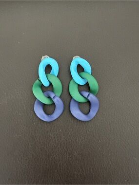 Colorblock Link Drop Earrings